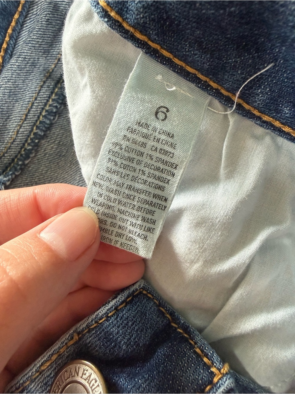 American Eagle Outfitters Blue Distressed‎ Cutoff Denim Bermudas Low Rise Y2K 6 - Picture 6 of 11
